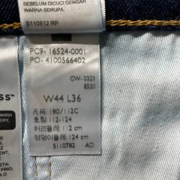 Levi's 512 Mens Blue Raw Denim Straight Jeans Tagged W44xL36 Meas. W42x32.5 - Picture 6 of 12
